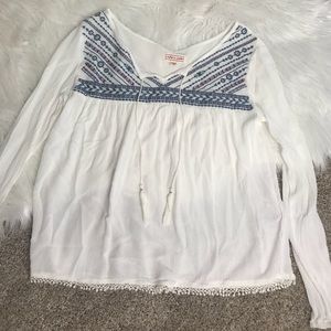 Aeropostale Long Sleeve Sheer Top